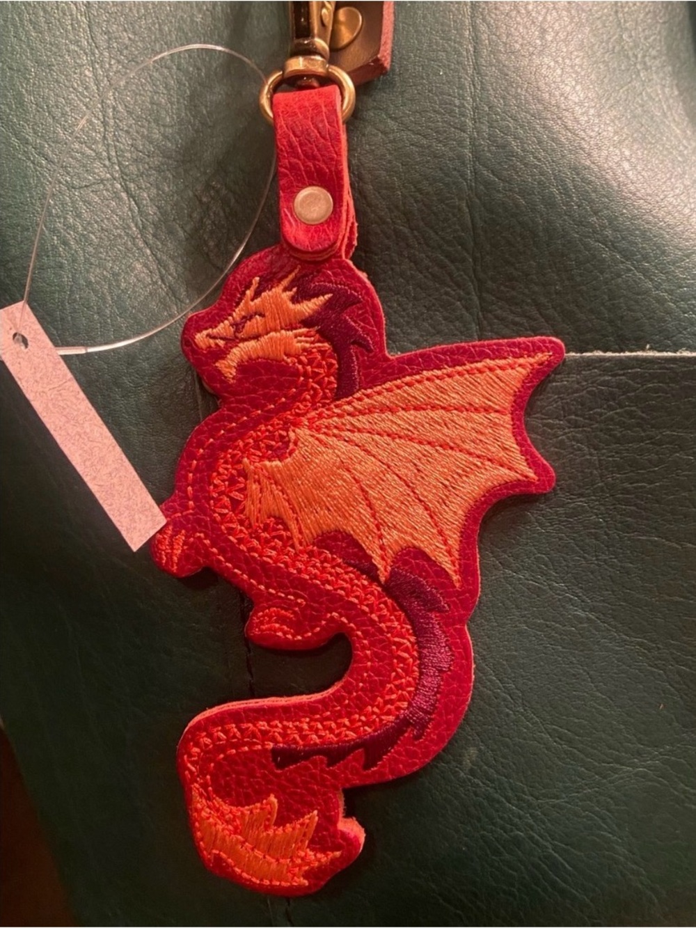 Portland Leather Chili Red Dragon Bag Charm Bag Flair - NEW